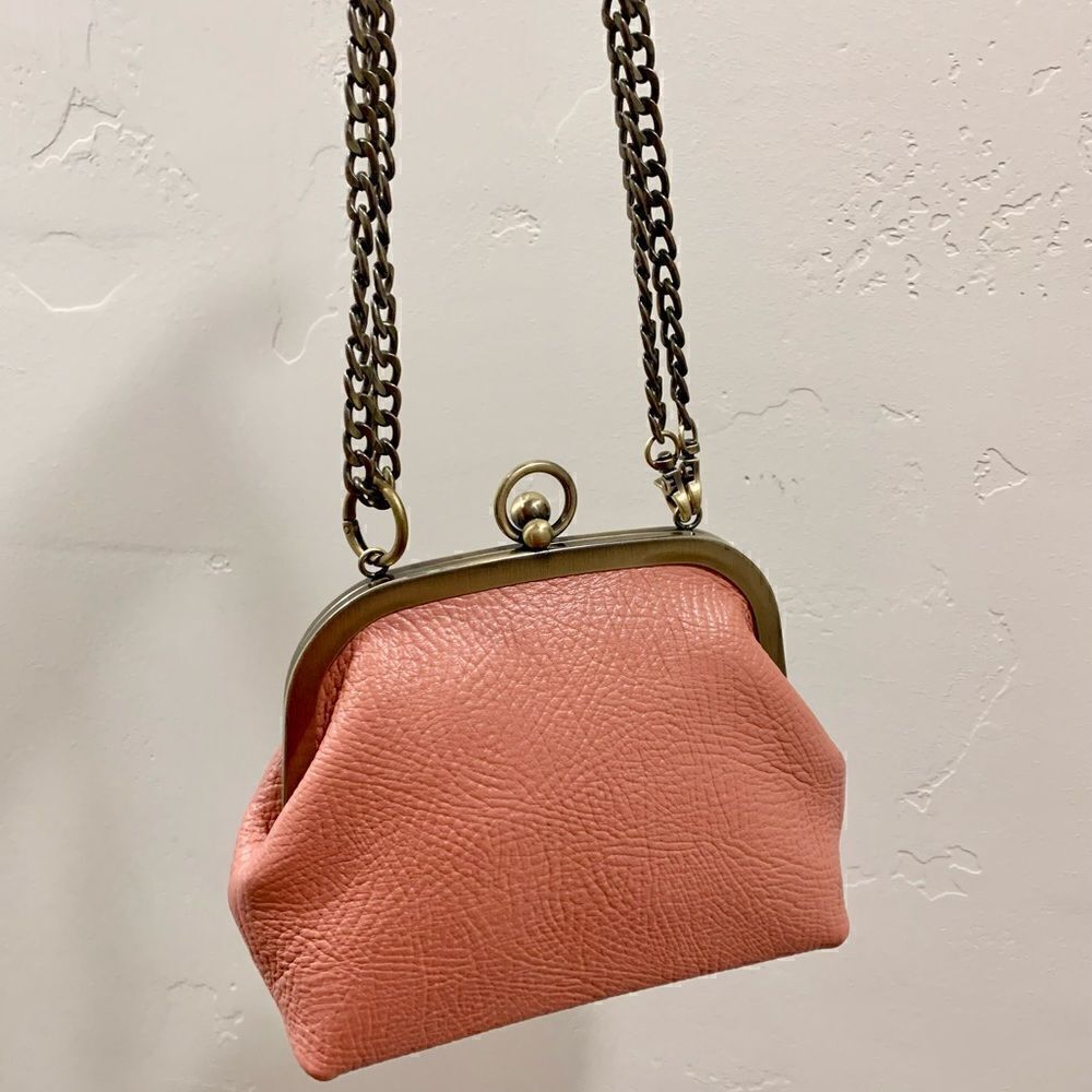 Handmade Genuine Cowhide Leather Kisslock Wristlet Shoulder Bag/Crossbody - Picture 11 of 15